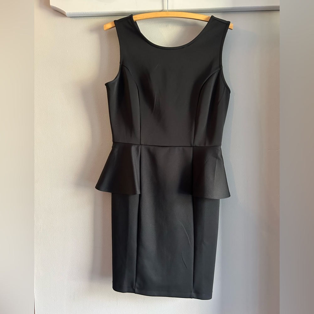 Hannah Black Peplum Mini Dress